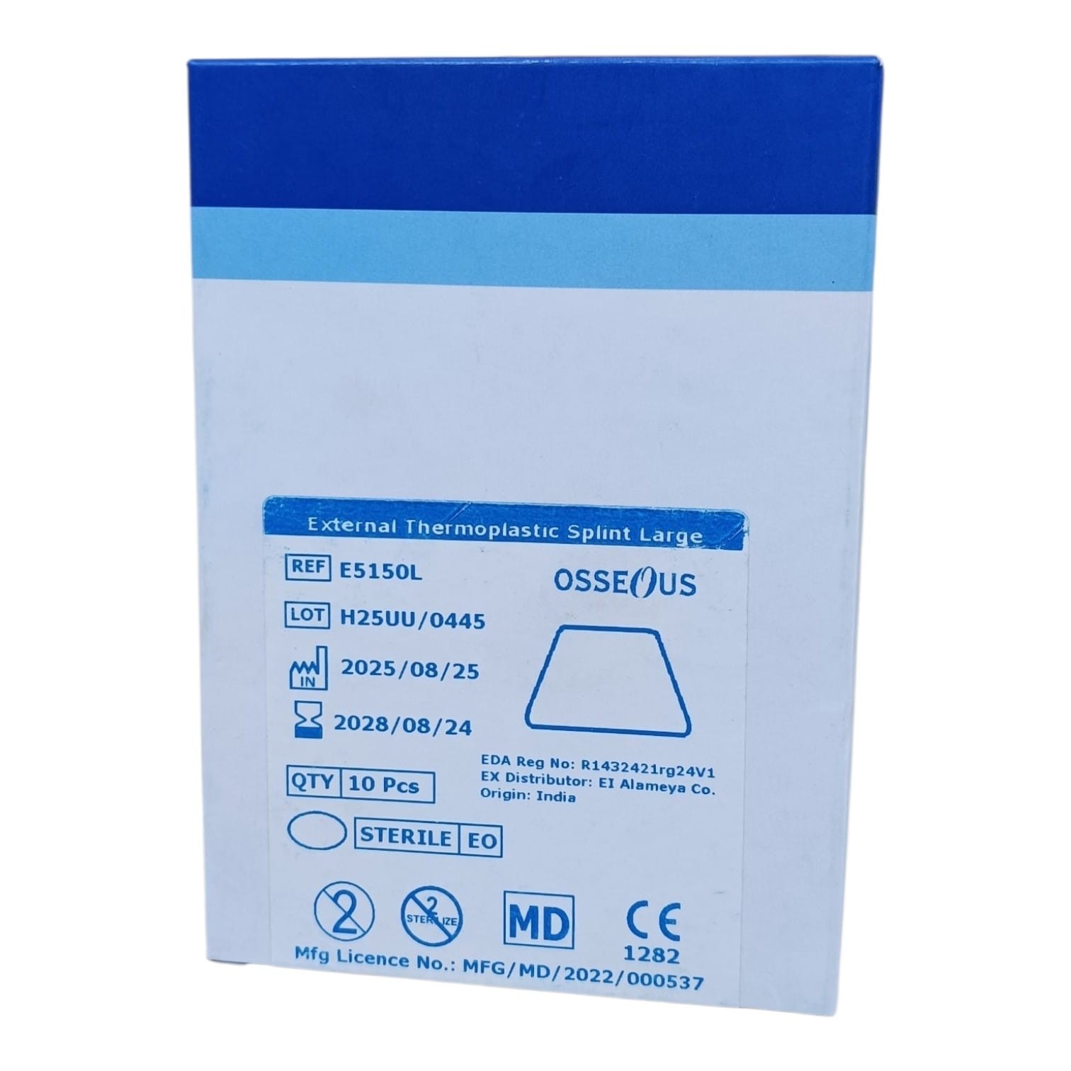 Osseous Thermoplastic external nasal splint ( Box - 10 Pieces ) - Large