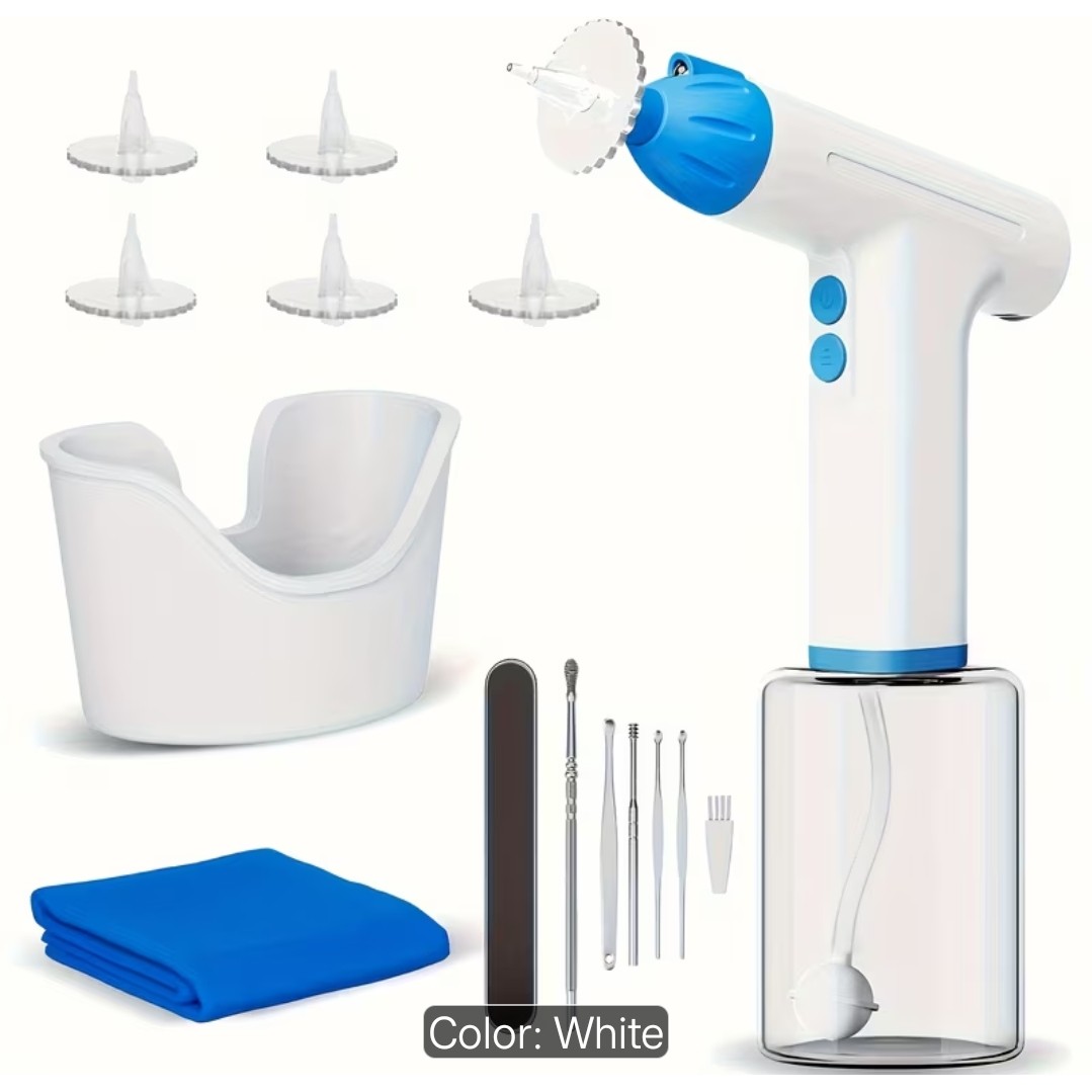 Rechargeable ear wash gun with 3 pressure levels